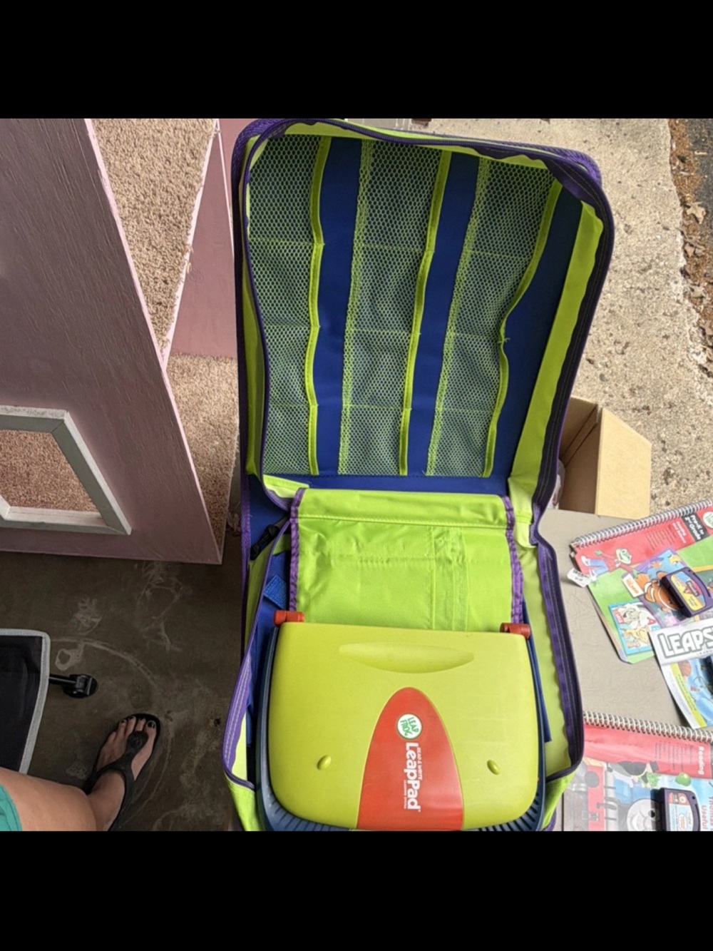 LeapFrog LeapPad Green Kids Learning Tablet with Purple Case